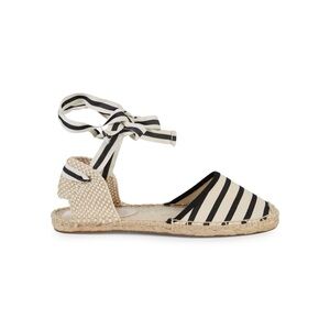 NWT Soludos Classic Sandal Stripe Espadrilles in natural/black - 8